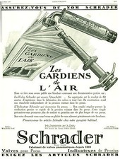 Publicité ancienne la valve Schrader les gardiens de l'air 1927 issue magazine