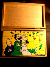 HERGE TINTIN superbe jeu de cubes bois VILAC 1993 rare et en parfait état neuf !