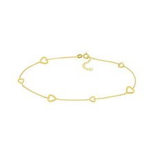 Bracelet cheville cœur - cœur, ouvert