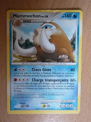 Carte pokémon rare mammochon - rare,