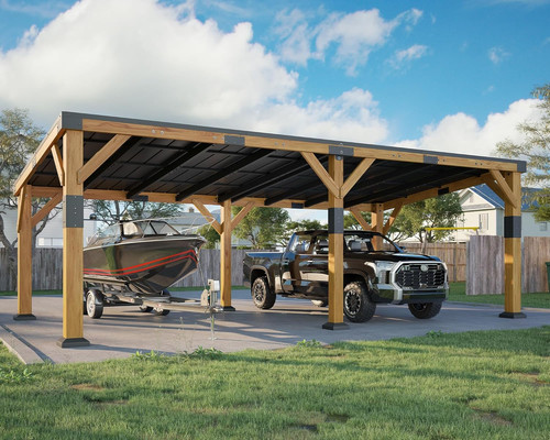 Cedar wood carport for - wood, cars