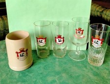 5 verres chope biére