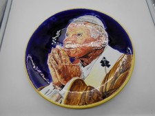GRAND &  MAGNIFIQUE PLAT PORTRAIT DU JEAN PAUL II EN FAÏENCE DE NEVERS ?