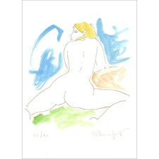 BONNEFOIT Alain - Lithographie originale Rehaussée "Femme de dos" 38x25cm - 2015