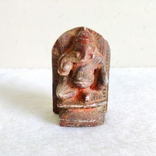 Vintage Fait à la Main Lord Ganesha Pierre Statue Vieux Grès Sculpture STO36