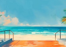 Affiche scène de plage