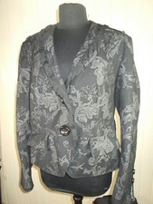 Veste courte blazer noir damassé AIRFIELD ARTIST 44D 46FR 48IT