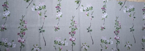 Coupon tissu lin fleurs de - lin,