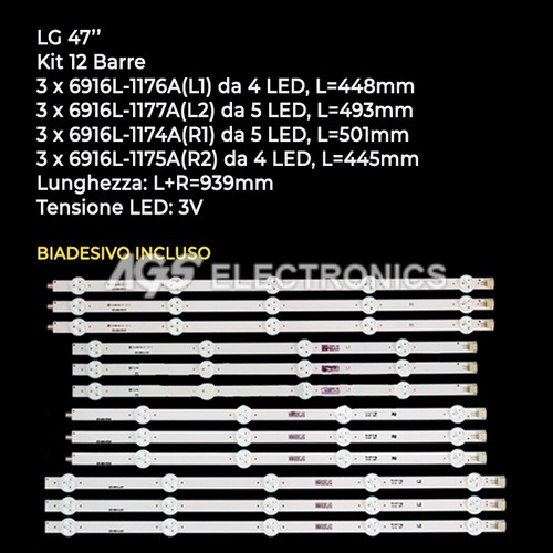 Kit barres bande led lg - 12, tv