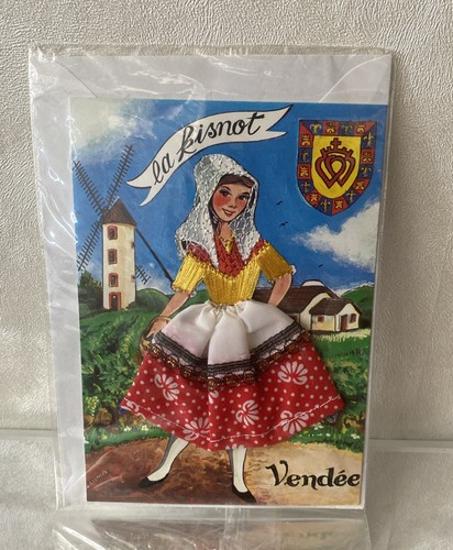 Carte postale brodée - brodée, vendee