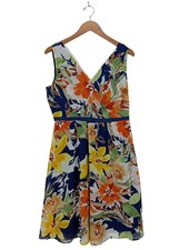 ESPRIT Robe empire Dames Robe T EU 38 jaune primevère-rouge-bleu