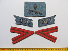 14/18 RARE BREVET FUSILIER MITRAILLEUR + PATTES COLLET 300° BATALLION + GALONS