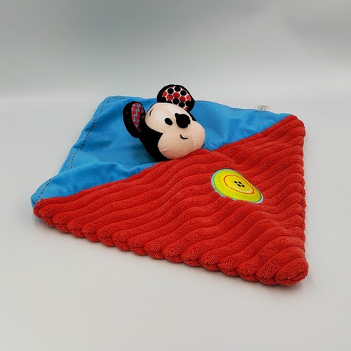 Doudou plat mickey bleu - plat, rouge