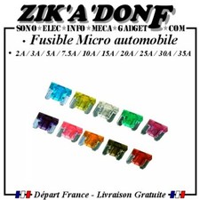 Fusible Micro automobile 2A 3A 5A 7.5A 10A 15A 20A 25A 30A 35A par lot de 2