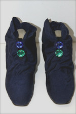 DOUCET Bottines Boots Nylon Souple Bleu Marine Bijoux T 37.5 TBE