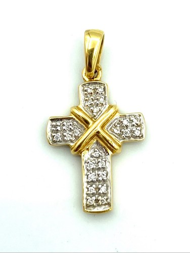 Pendentif carats croix - or,