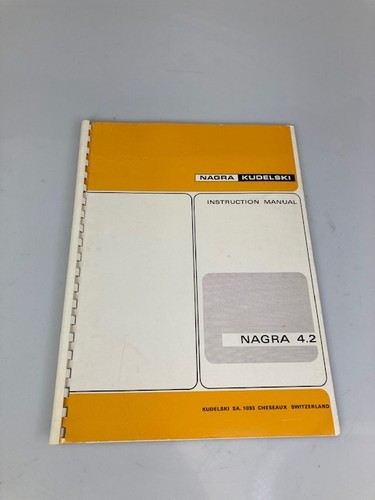Nagra instruction manual - instruction,