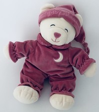 6027?30cm Doudou Peluche  GIPSY Ours BABY BEAR Rose Violet Prune bonnet lune