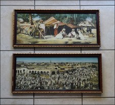 ANCIENNES PHOTOS VUES PANORAMIQUES COLORISEES AFRIQUE DU NORD MARCHÉ VIE NOMADE