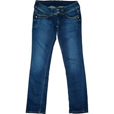 Pepe Jeans W30 Pantalon Bleu Clair Femmes Venus Stretch Droit Jambe Low Rise L
