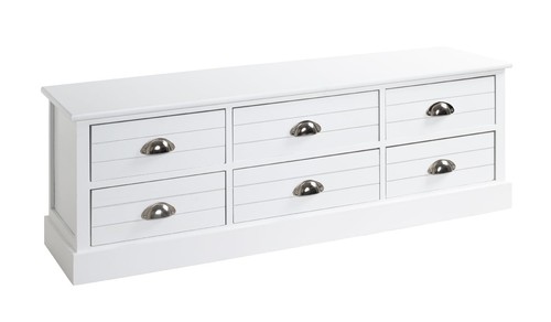 Commode blanc bois massif - bois,