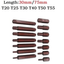 1 pièce, embouts de tournevis Torx-Star 30 mm et 75 mm, tige hexagonale T20/T25