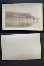 France, Bretagne, Normandie, ville à identifier Vintage albumen print, carte cab
