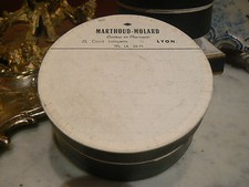 ancienne gde boite carton ronde pub publicitaire marthoud molard pharmaceutique 