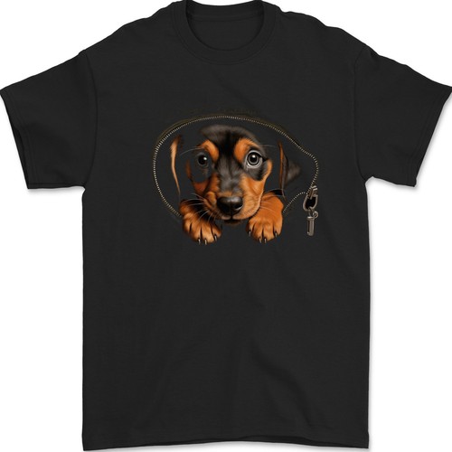 Chiot teckel dans un - un,
