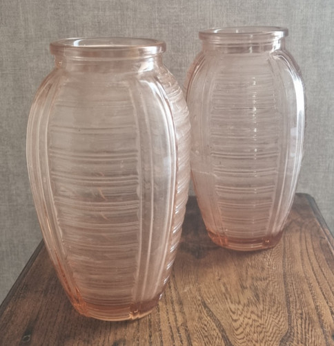 Lot vases rose en - lot,