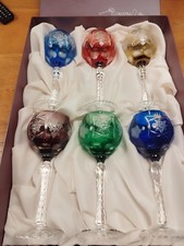 6 Verres A Vin Roemer En Cristal Taillés Main - Cristallerie De Lorraine 