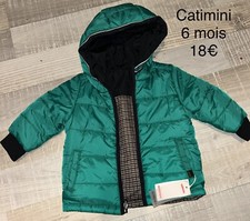 Catimini 6 Mois GARÇON  : Blouson Anorak Réversible Hiver Neuf