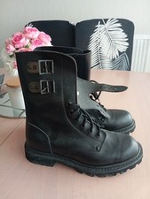 Bottes en Cuir Lacets Militaire Rock Biker