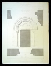 Ancienne Gravure - Porte de la chapelle à Planaise: prés de montmélian