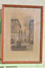 Lucien GAUTIER (1850-1925) - Aix - Fontaine Des quatre-Dauphins - signée 1917