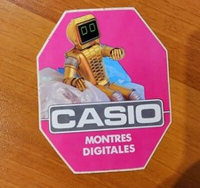 AUTOCOLLANT CASIO ancien STICKER VINTAGE MONTRE old WATCH 80's ORIGINAL pink