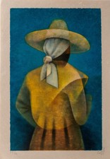 Louis TOFFOLI : Le foulard blanc - Lithographie originale signée