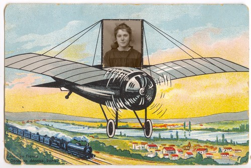 Portrait jeune fille avion