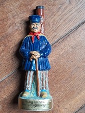 Ancienne bouteille publicitaire Calvados Montgommery. Personnage Breton