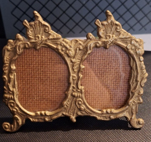 Ancien cadre double bronze - double,