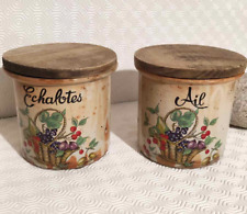 pot a condiments cuisine ail échalotes vintage