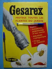 PLV affiche publicitaire carton pulvérisateur FLY TOX Gesarex vintage 1956
