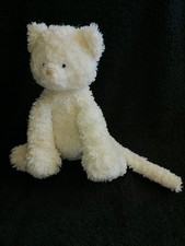 doudou peluche chat blanc nez