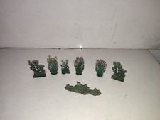 CBG MIGNOT - PLOMB PEINT PLAT LOT DE 7 DECOR FLEURS HAIE    - BEL ETAT