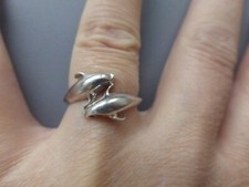 bague dauphins argent 925 poinçons  t.52  2,17gr tbé