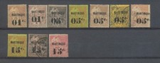 Colonies Françaises MARTINIQUE N°7 à 18 sauf N°9 et 15 N*/Obl C 720€ N2501
