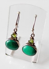 Boucle d'oreille en Malachite