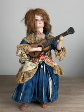 Poupée  Automate ancienne de collection Musique porcelaine jouet Doll jeu 19ème