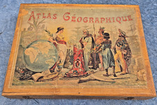 Jouet ancien / Jeu de cube ATLAS GEOGRAPHIQUE / PUZZLE 48 CUBES MAPPEMONDE