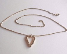 Gucci Sterling silver 925 Bamboo Heart pendant necklace. Older model & GENUINE